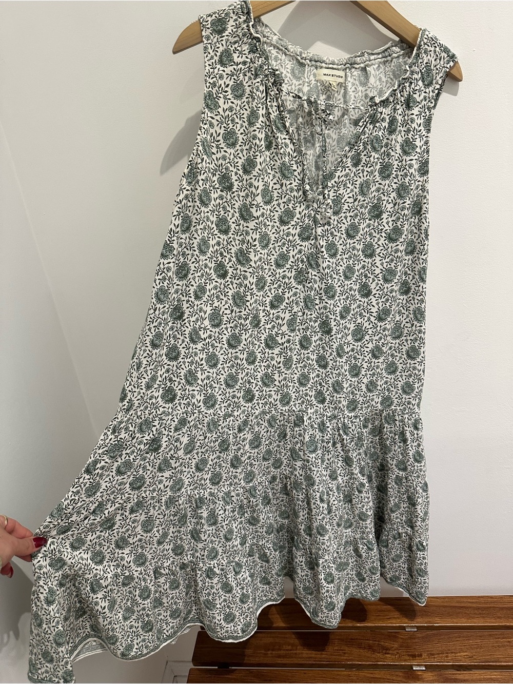 Max Studio Green Floral Dress Large